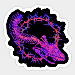 Grungy Boa Skull V1 Sticker